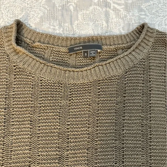 Vince 100% Linen Knit Pullover Crew Neck Sweater - Picture 4 of 6